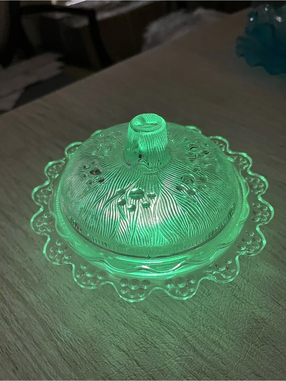 Vintage Clear Glass Butter Dish Fairy Lamp | Ribbed Glass Design